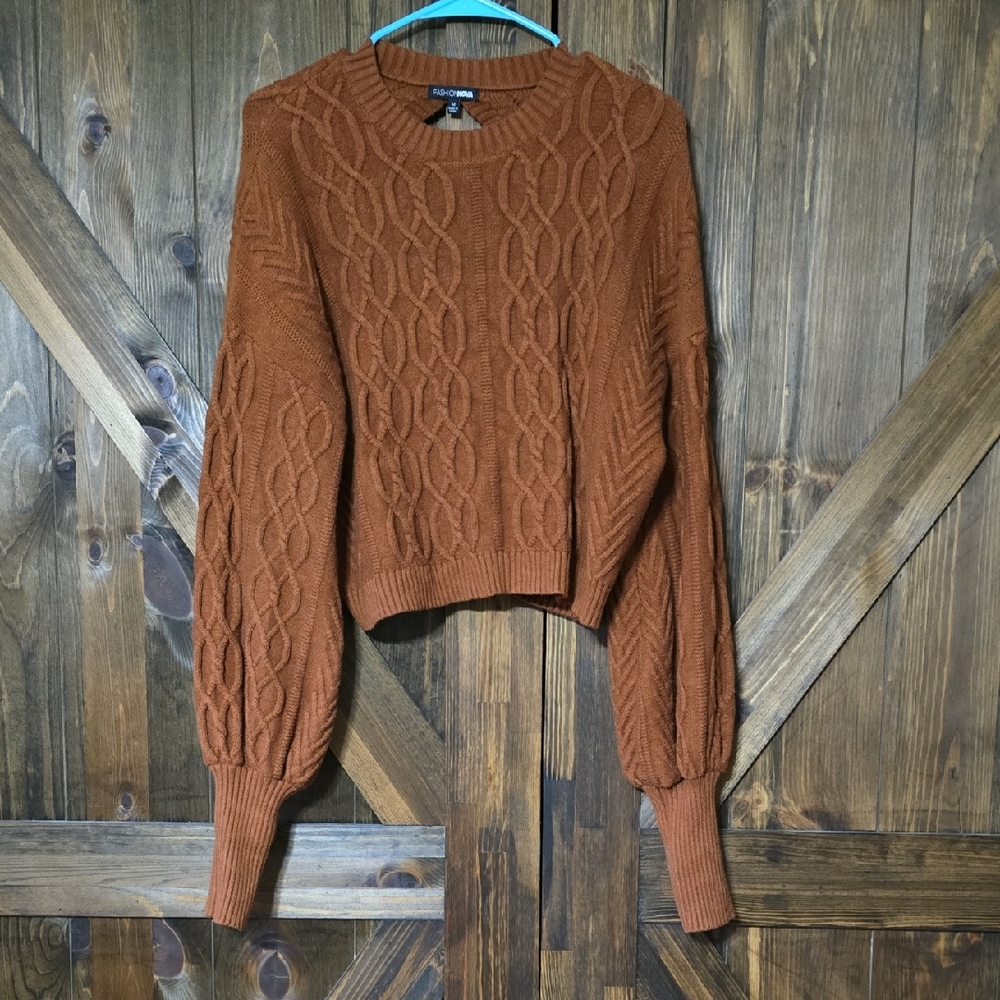 Orange Cable Knit Sweater